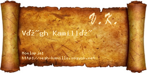 Végh Kamilló névjegykártya