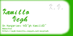 kamillo vegh business card